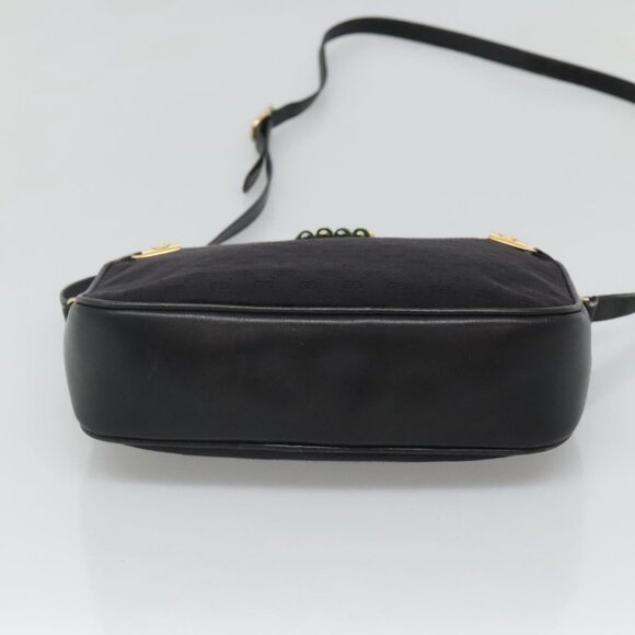 GUCCI Micro GG Canvas Web Sherry Line Shoulder Bag Black Gold Red Auth - Picture 7 of 16